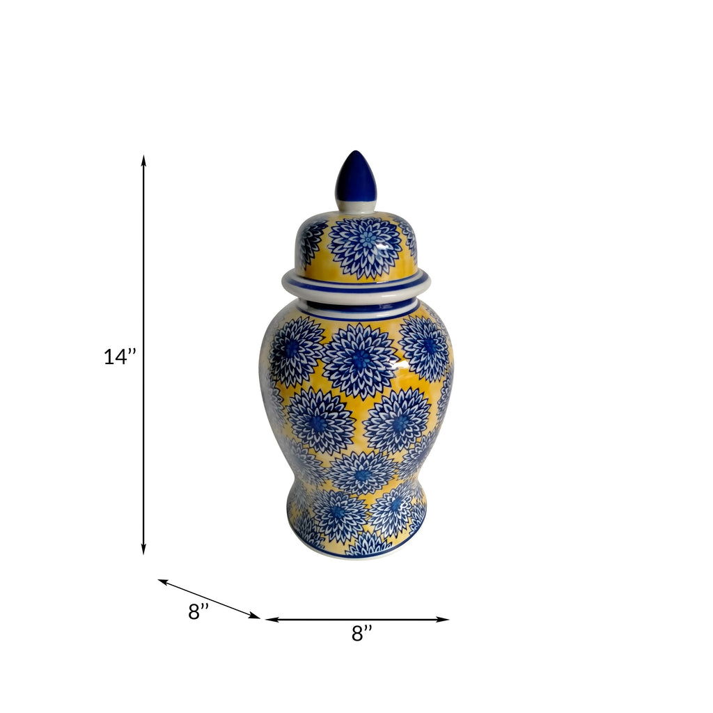 Pot Temple éclectique à motifs Sagebrook Home avec couvercle