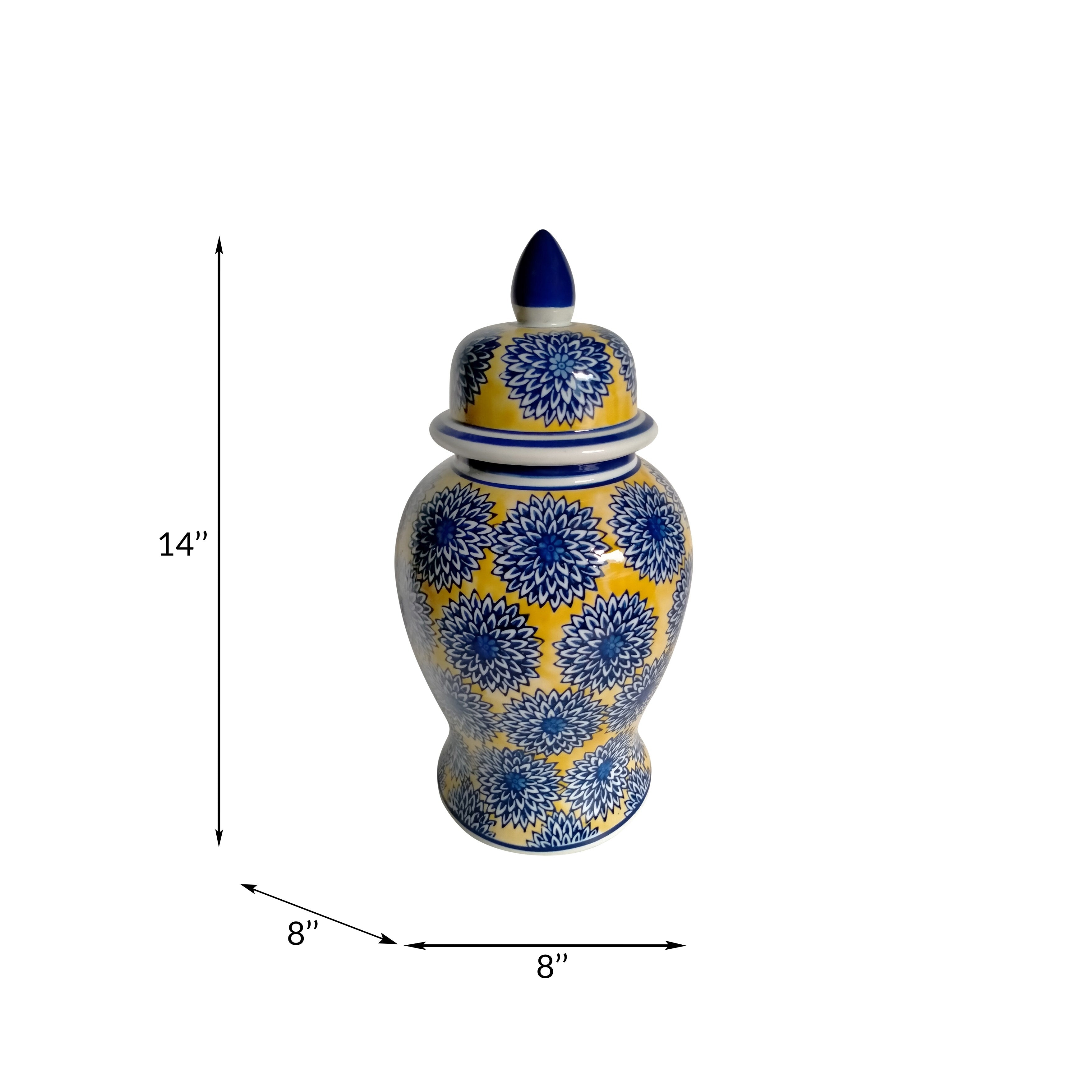 Pot Temple éclectique à motifs Sagebrook Home avec couvercle