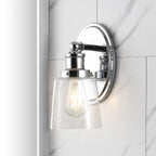 Applique murale à DEL Sandrine à 3 ampoules en fer et verre grainé, style cottage classique, par JONATHAN Y