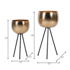 Sagebrook Home Lot de 2 jardinières robustes en fer sur supports modernes - Transformez votre espace de vie en oasis