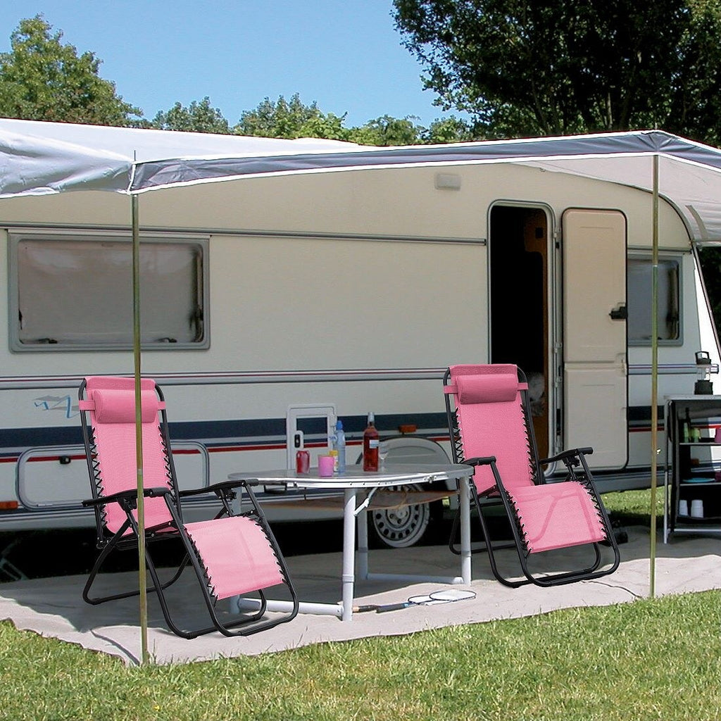 Chaise longue de jardin Homall Patio Zero Gravity avec coussin, lot de 2