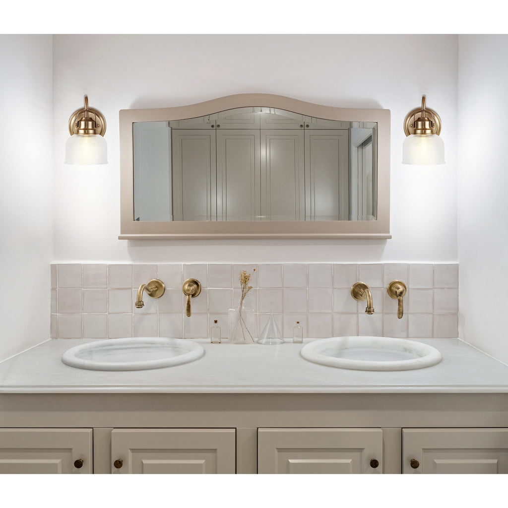 Applique de vanité à LED Shirley en métal/verre, par JONATHAN Y