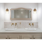 Applique de vanité à LED Shirley en métal/verre, par JONATHAN Y