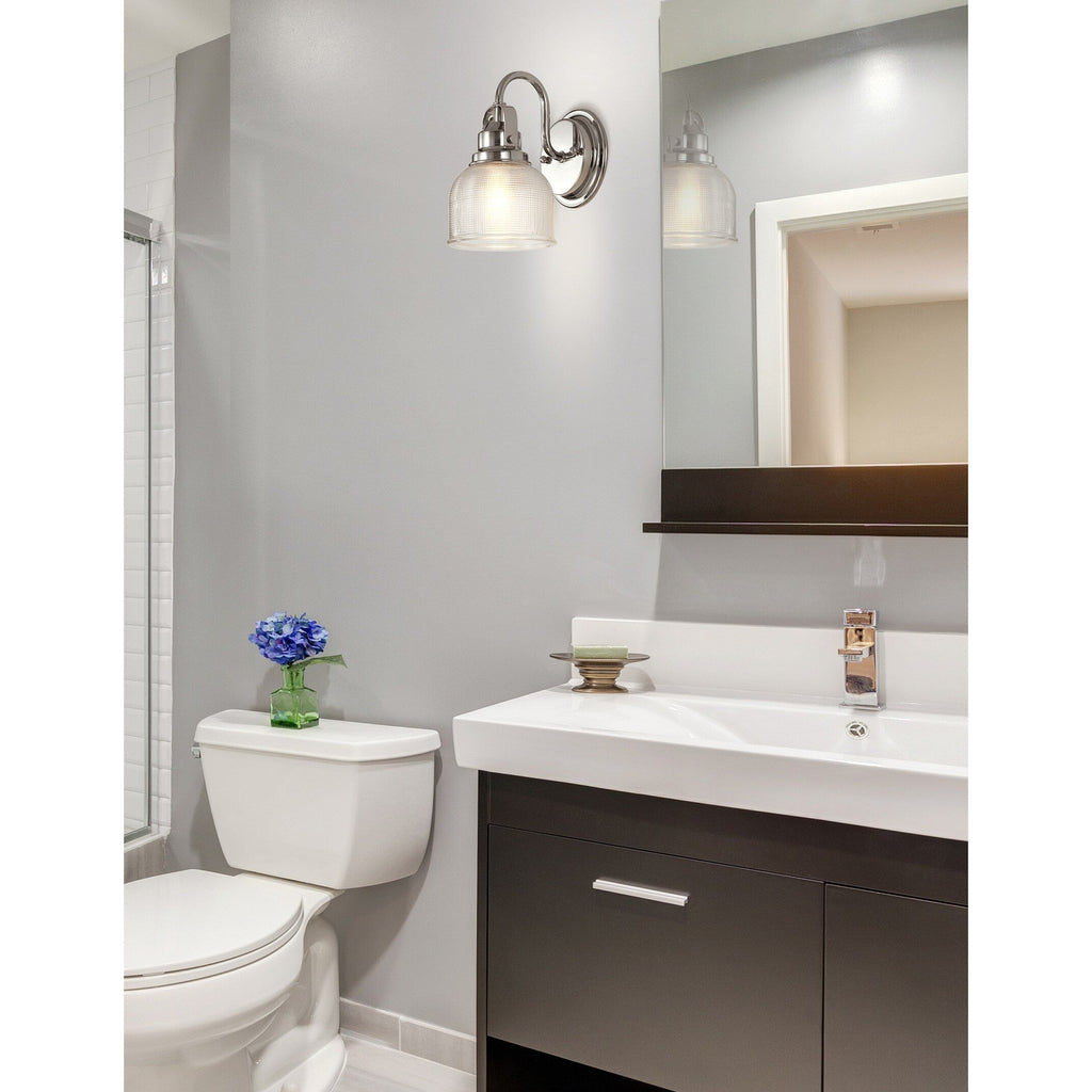 Applique de vanité à LED Shirley en métal/verre, par JONATHAN Y