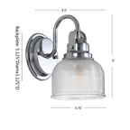 Applique de vanité à LED Shirley en métal/verre, par JONATHAN Y