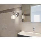 Applique de vanité à LED Shirley en métal/verre, par JONATHAN Y