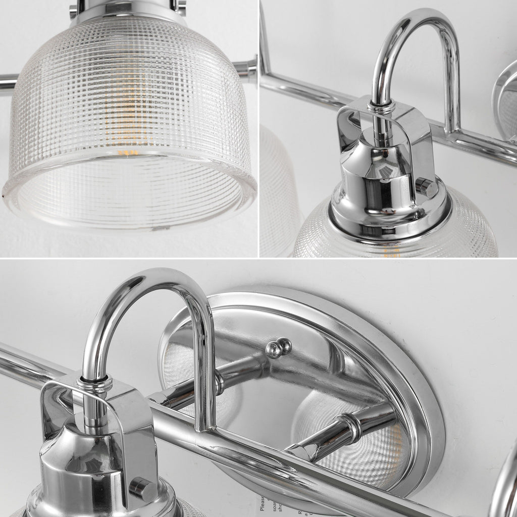 Applique de vanité à LED Shirley en métal/verre, par JONATHAN Y