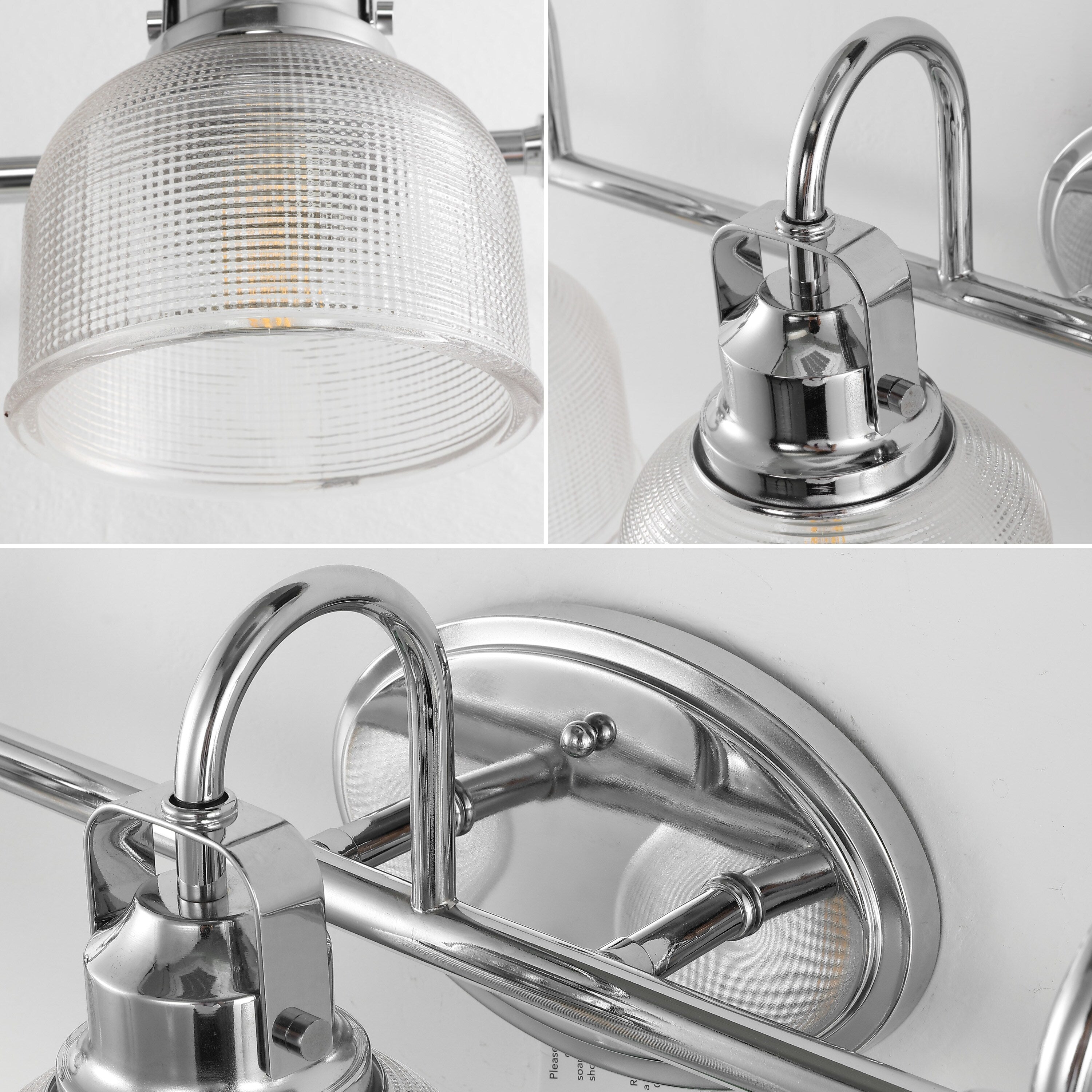 Applique de vanité à LED Shirley en métal/verre, par JONATHAN Y