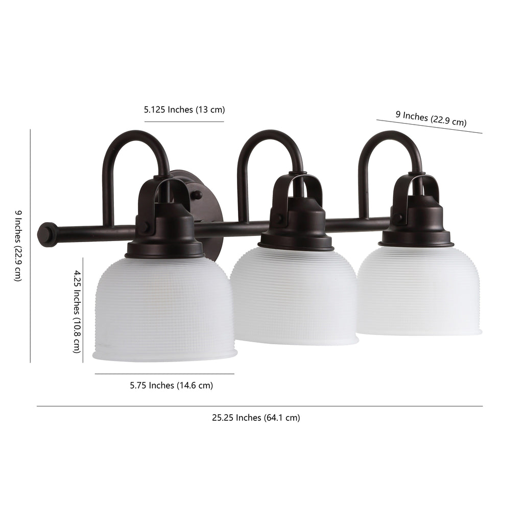 Applique de vanité à LED Shirley en métal/verre, par JONATHAN Y