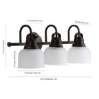 Applique de vanité à LED Shirley en métal/verre, par JONATHAN Y