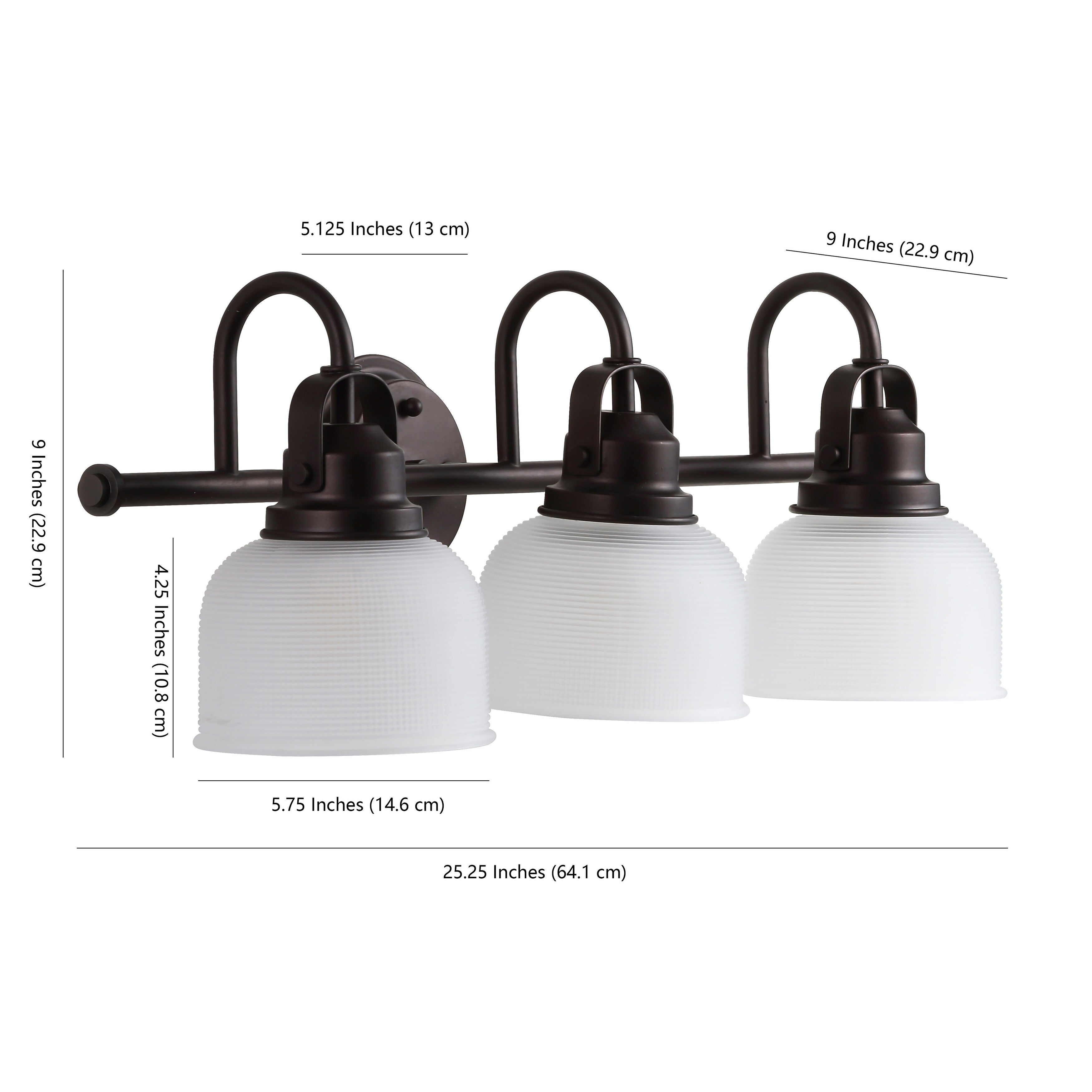 Applique de vanité à LED Shirley en métal/verre, par JONATHAN Y