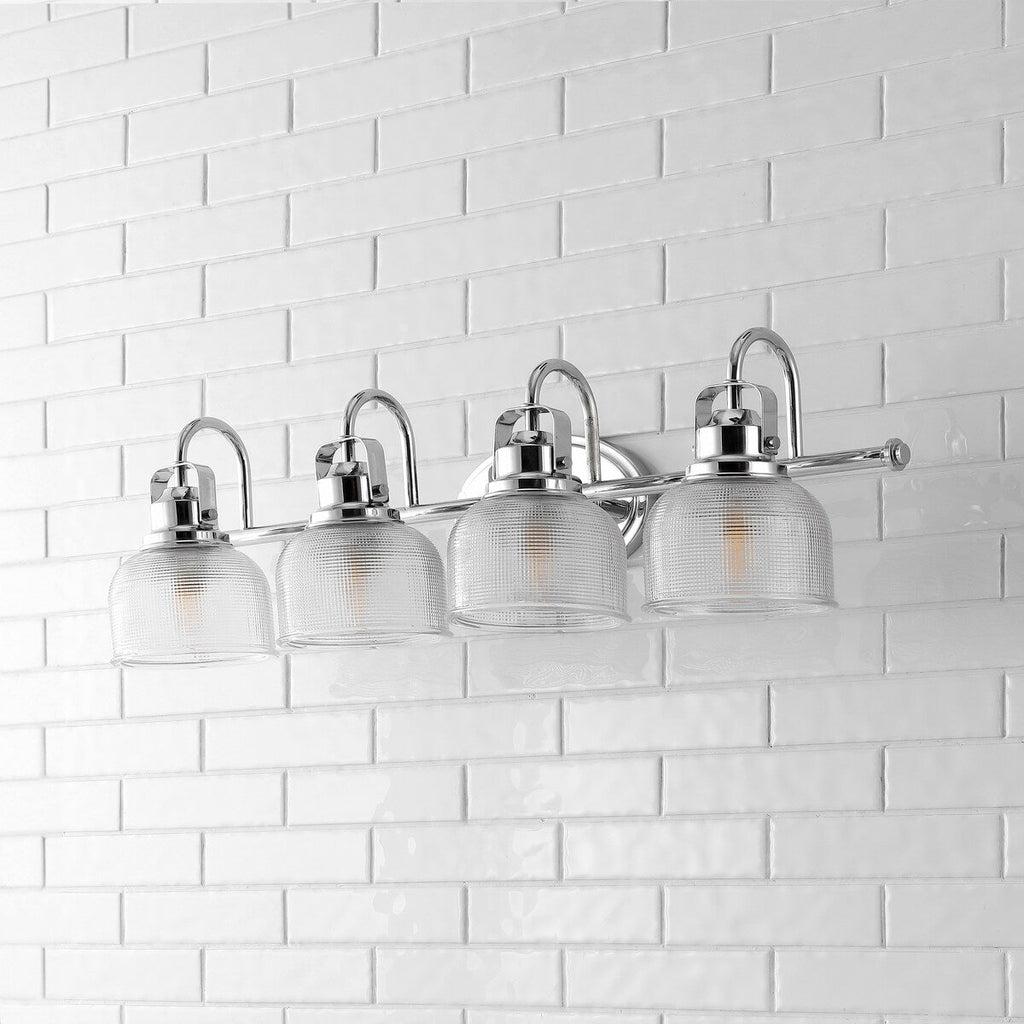 Applique de vanité à LED Shirley en métal/verre, par JONATHAN Y