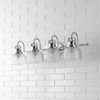 Applique de vanité à LED Shirley en métal/verre, par JONATHAN Y