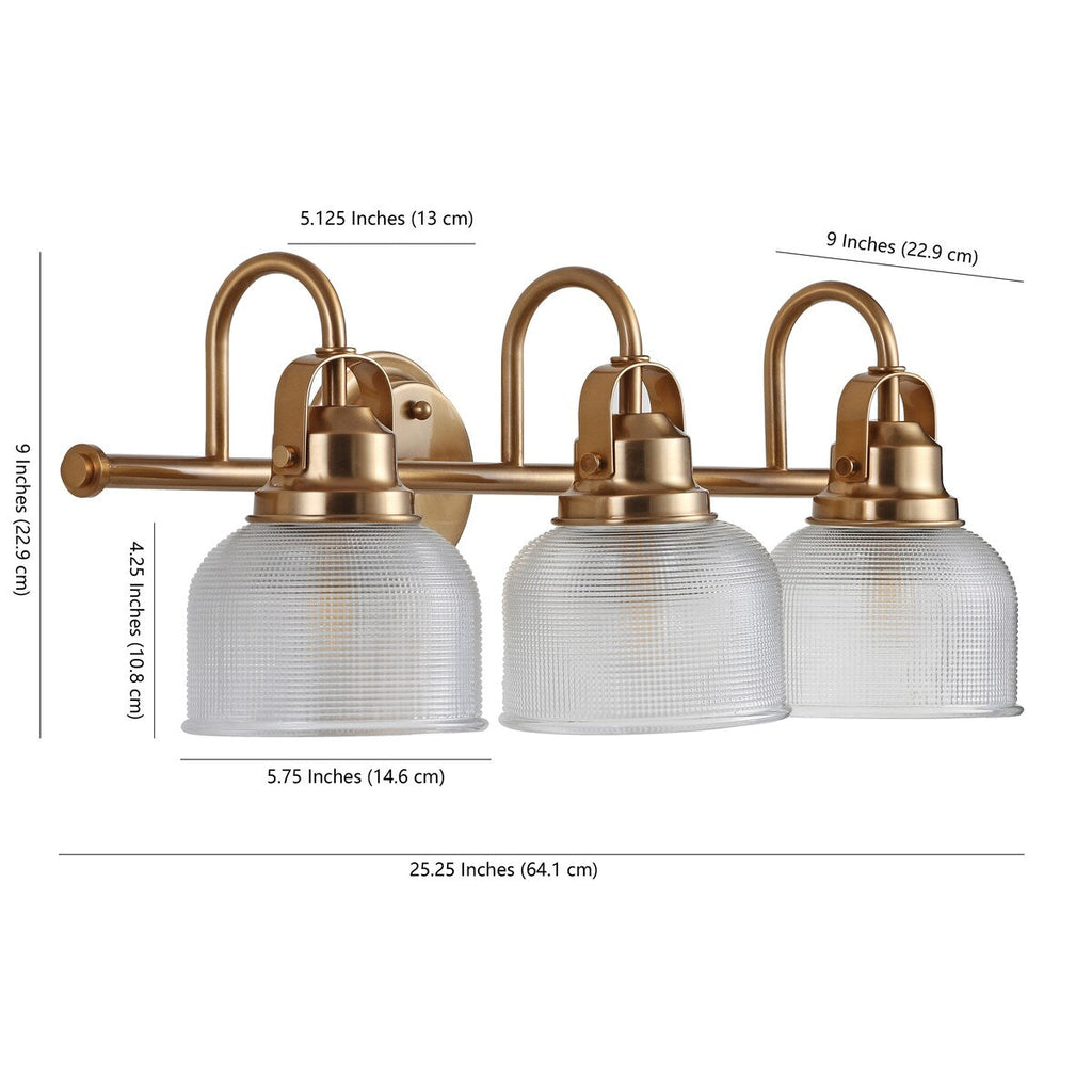 Applique de vanité à LED Shirley en métal/verre, par JONATHAN Y