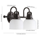 Applique de vanité à LED Shirley en métal/verre, par JONATHAN Y