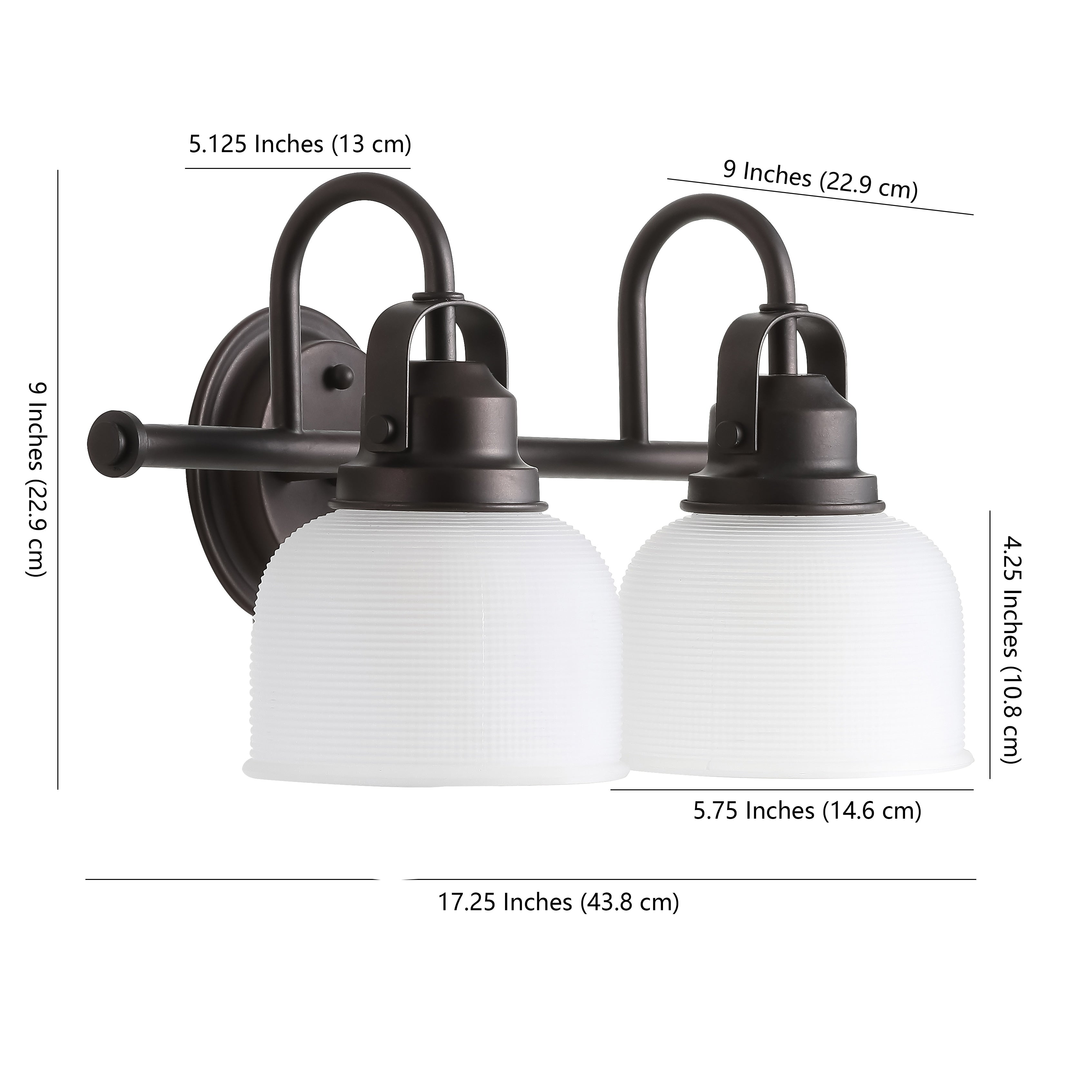 Applique de vanité à LED Shirley en métal/verre, par JONATHAN Y