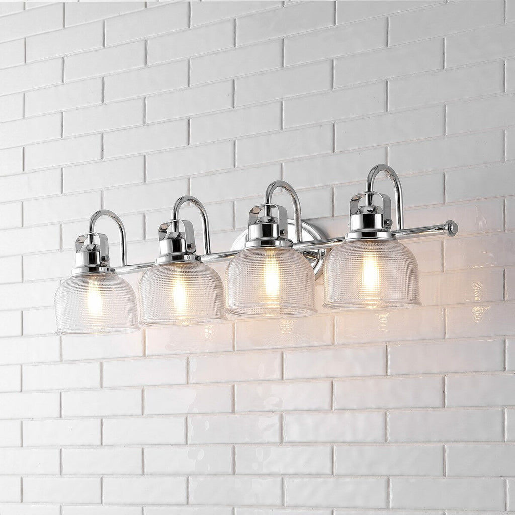 Applique de vanité à LED Shirley en métal/verre, par JONATHAN Y