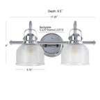 Applique de vanité à LED Shirley en métal/verre, par JONATHAN Y