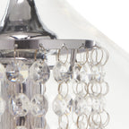 Pendentif suspendu en verre et cristal à facettes en forme d'orchidée argentée Wallock, à brancher ou à câblé