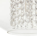 Pendentif suspendu en verre et cristal à facettes en forme d'orchidée argentée Wallock, à brancher ou à câblé