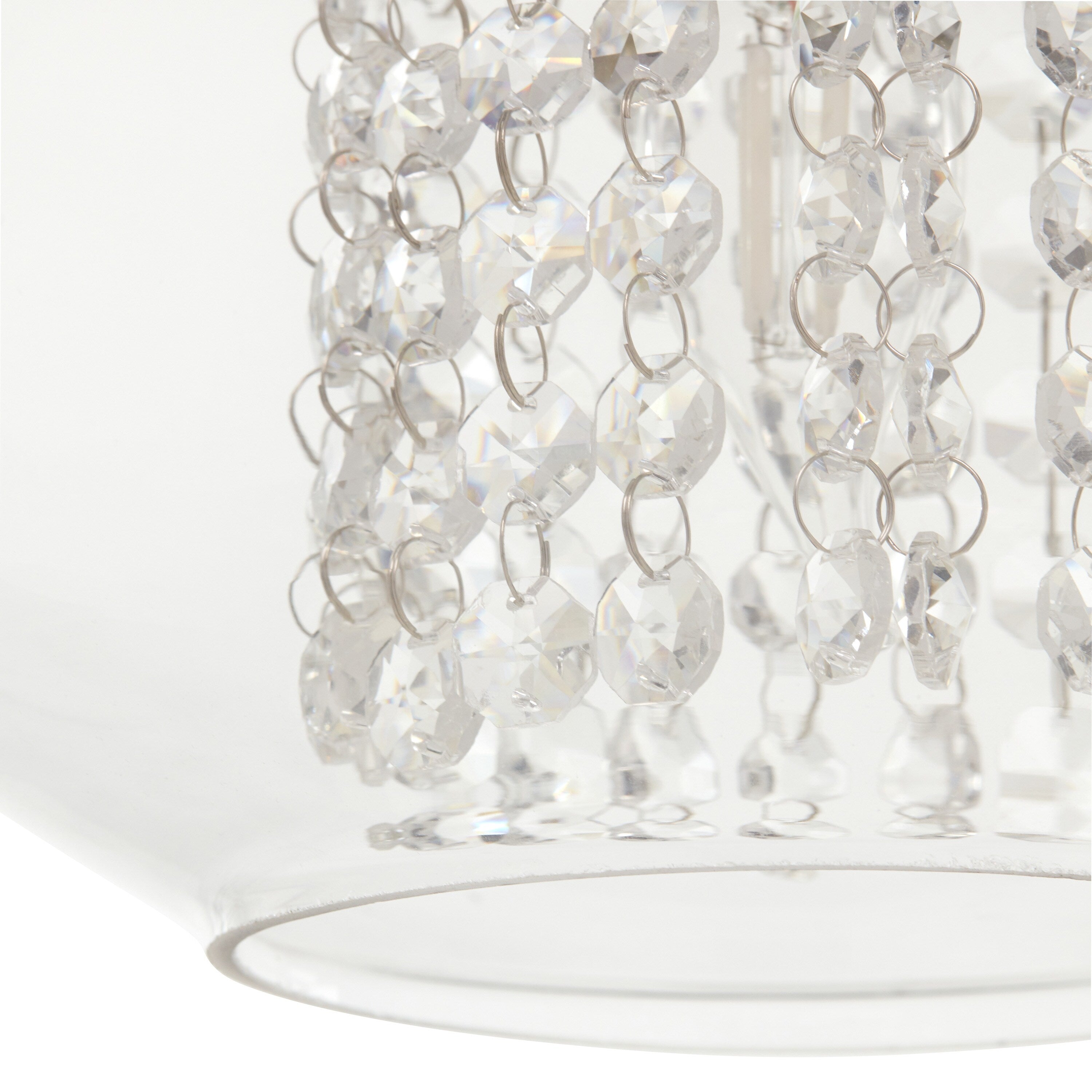 Pendentif suspendu en verre et cristal à facettes en forme d'orchidée argentée Wallock, à brancher ou à câblé