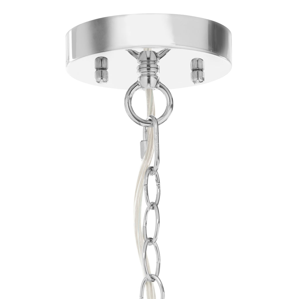 Pendentif suspendu en verre et cristal à facettes en forme d'orchidée argentée Wallock, à brancher ou à câblé