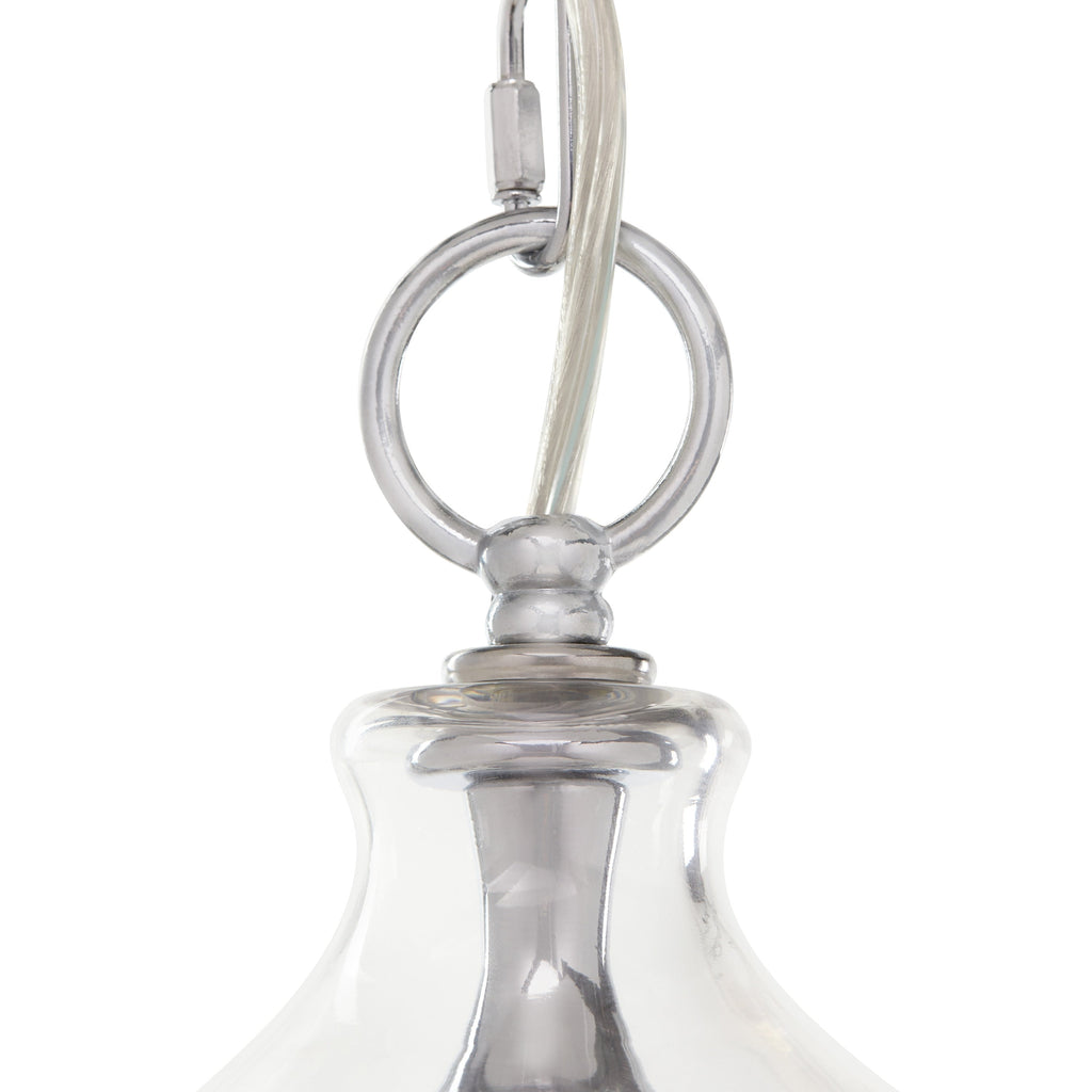 Pendentif suspendu en verre et cristal à facettes en forme d'orchidée argentée Wallock, à brancher ou à câblé