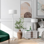 Lampadaire Simone à 2 lumières avec abat-jour en tissu