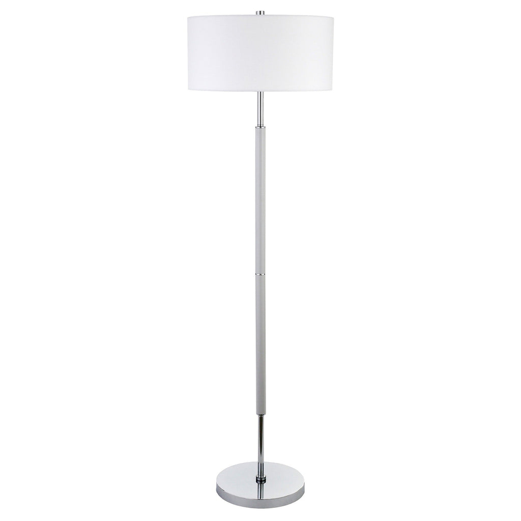 Lampadaire Simone à 2 lumières avec abat-jour en tissu