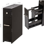 Meuble de rangement de salle de bain Spirich Home Slim, porte-papier toilette autoportant, meuble de salle de bain avec tiroir coulissant