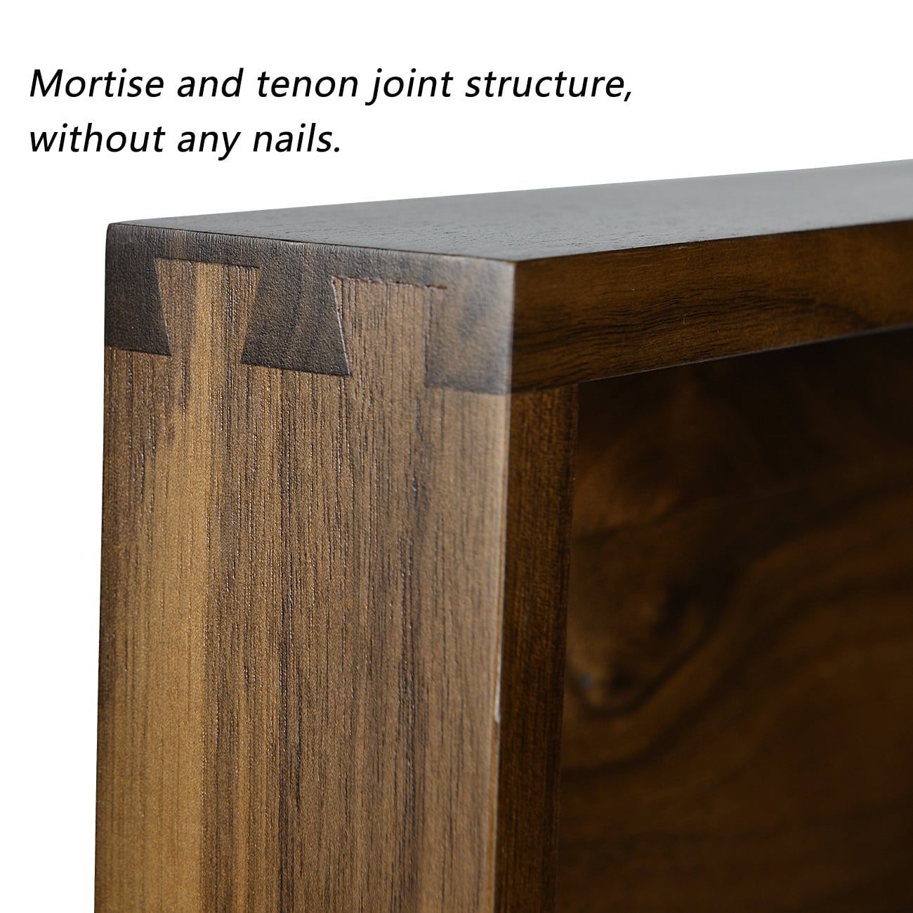 Plateau de service carré en bois de noyer noir KINWELL Plateau ottoman avec poignées