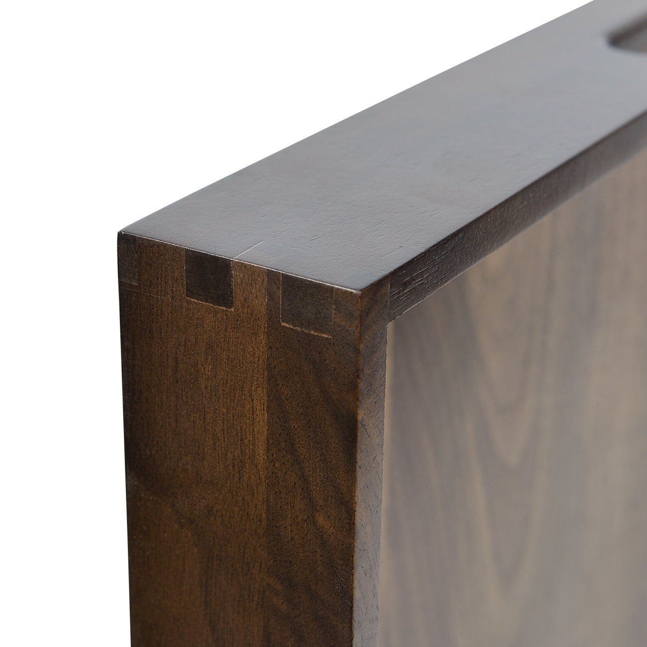 Plateau de service carré en bois de noyer noir KINWELL Plateau ottoman avec poignées