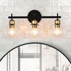 Applique de salle de bain moderne Starsky à 4 lumières et intensité variable avec abat-jour en verre globe