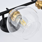 Applique de salle de bain moderne Starsky à 4 lumières et intensité variable avec abat-jour en verre globe