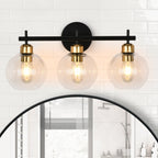 Applique de salle de bain moderne Starsky à 4 lumières et intensité variable avec abat-jour en verre globe