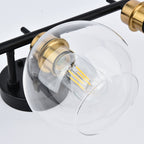 Applique de salle de bain moderne Starsky à 4 lumières et intensité variable avec abat-jour en verre globe