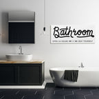 Stupell - Panneau de salle de bain « Asseyez-vous » - Art mural minimaliste sur toile noir et blanc