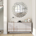 Miroir mural en forme de soleil Miroir d'appoint rond