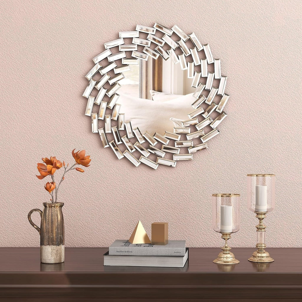 Miroir mural en forme de soleil Miroir d'appoint rond
