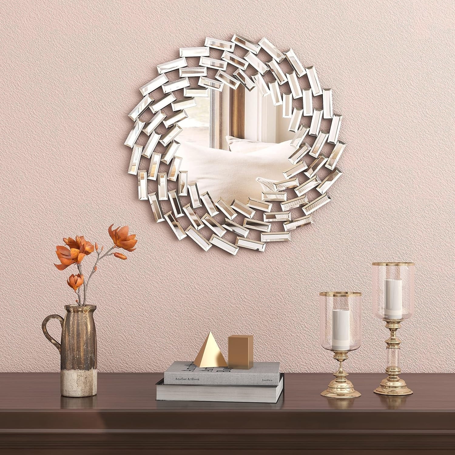 Miroir mural en forme de soleil Miroir d'appoint rond