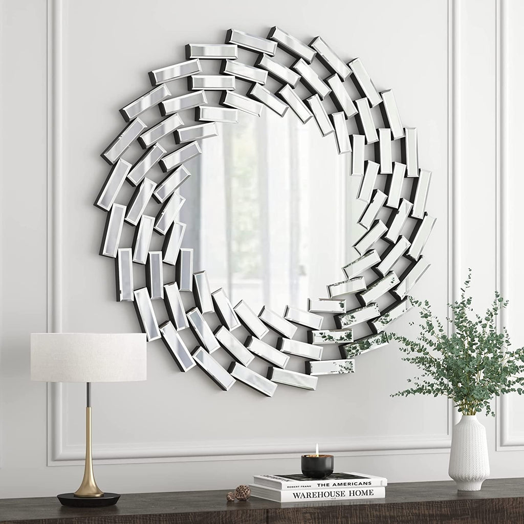 Miroir mural en forme de soleil Miroir d'appoint rond