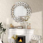 Miroir mural en forme de soleil Miroir d'appoint rond