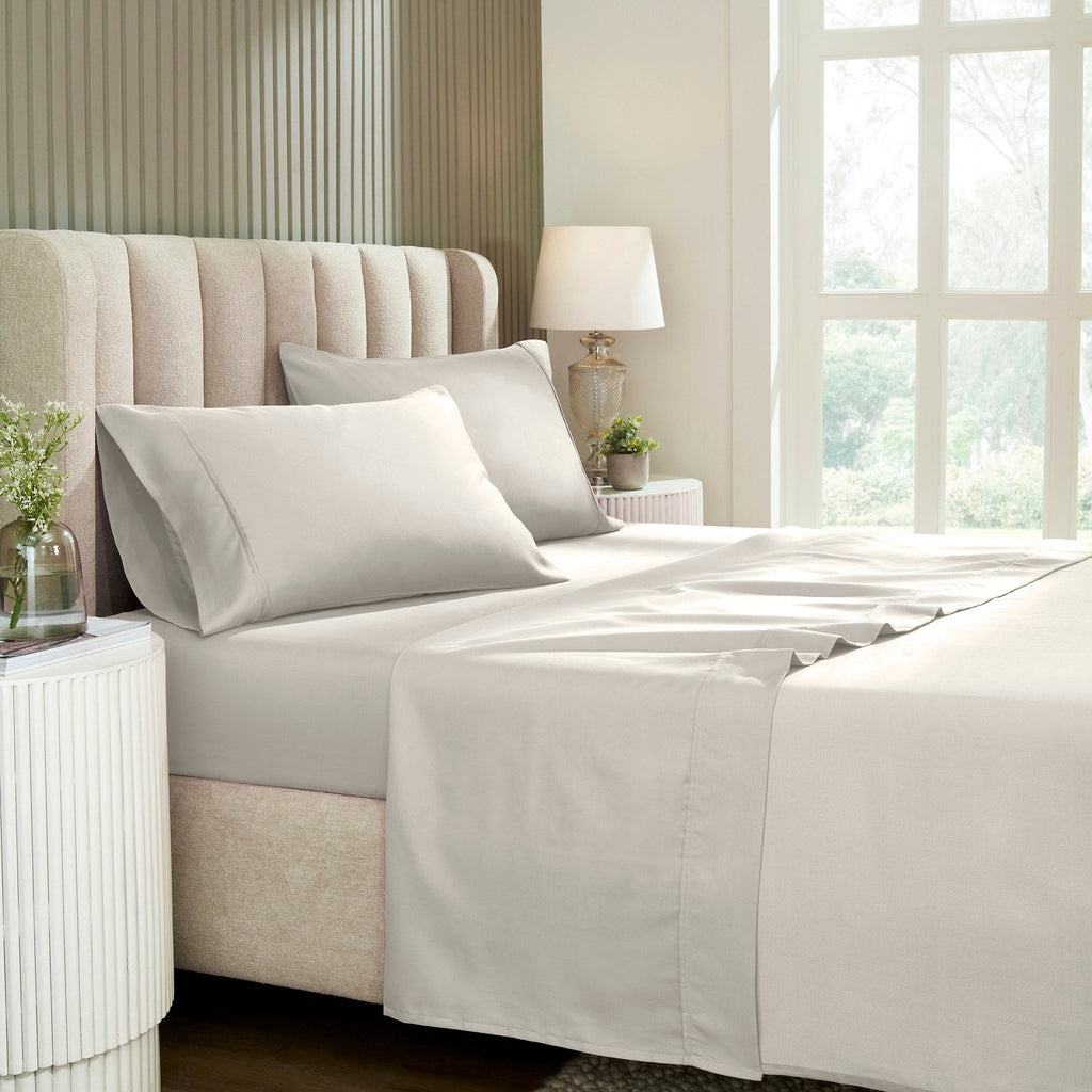 Parure de lit en mélange de coton de qualité supérieure, 1 200 fils au pouce carré, avec poche profonde et couleur unie