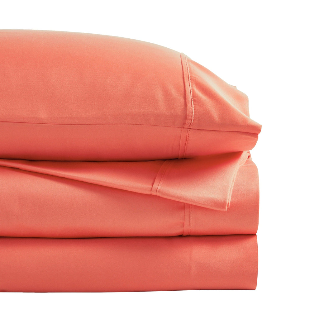 Parure de lit en mélange de coton de qualité supérieure, 1 200 fils au pouce carré, avec poche profonde et couleur unie