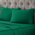 Parure de lit en coton égyptien de qualité supérieure, 400 fils au pouce carré, avec poche profonde et couleur unie