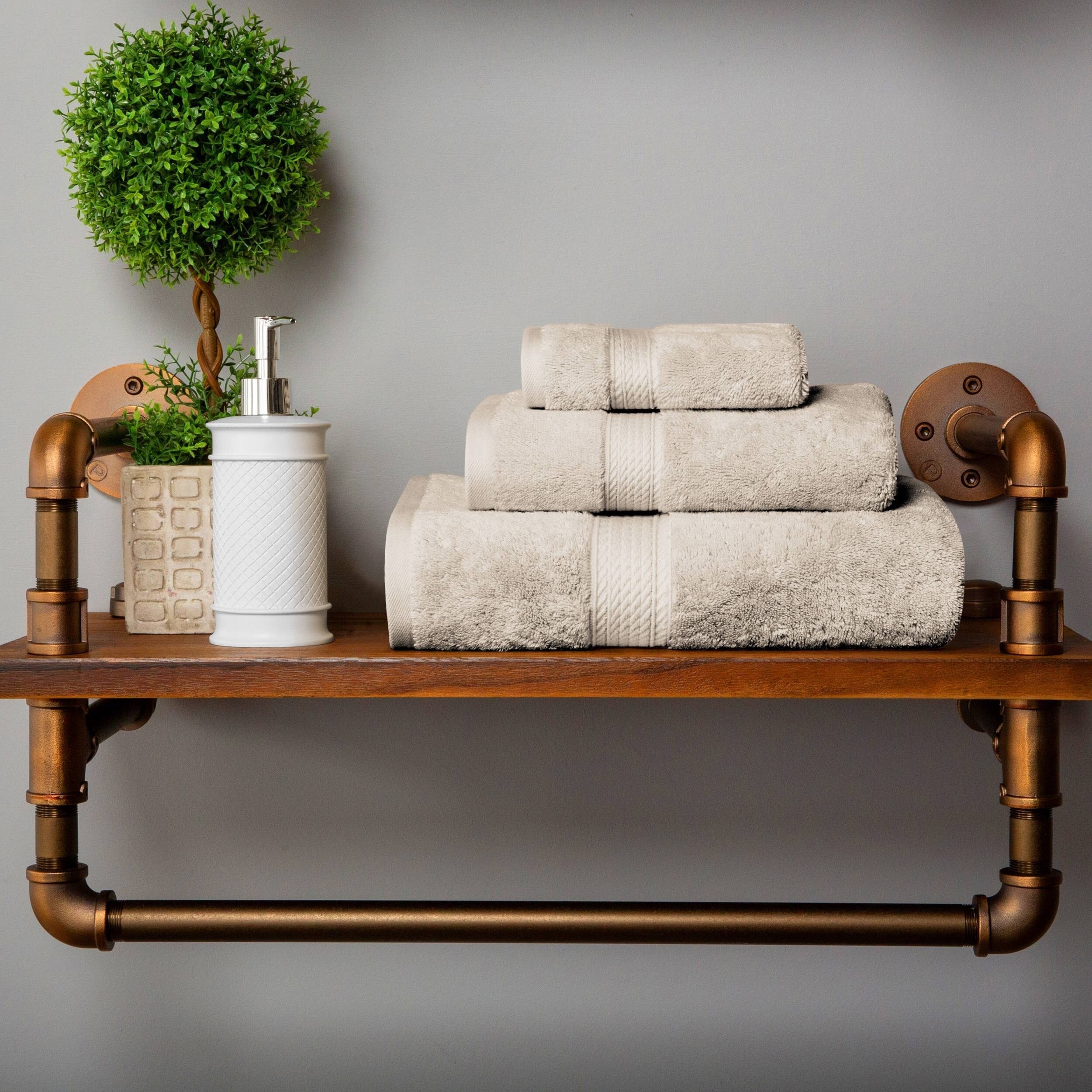 Ensemble de serviettes 3 pièces en coton égyptien épais de qualité supérieure