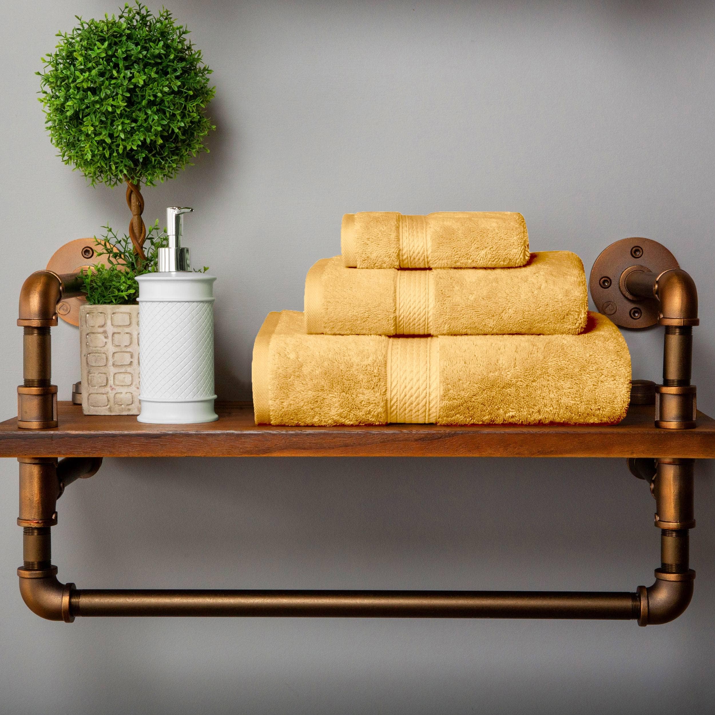 Ensemble de serviettes 3 pièces en coton égyptien épais de qualité supérieure