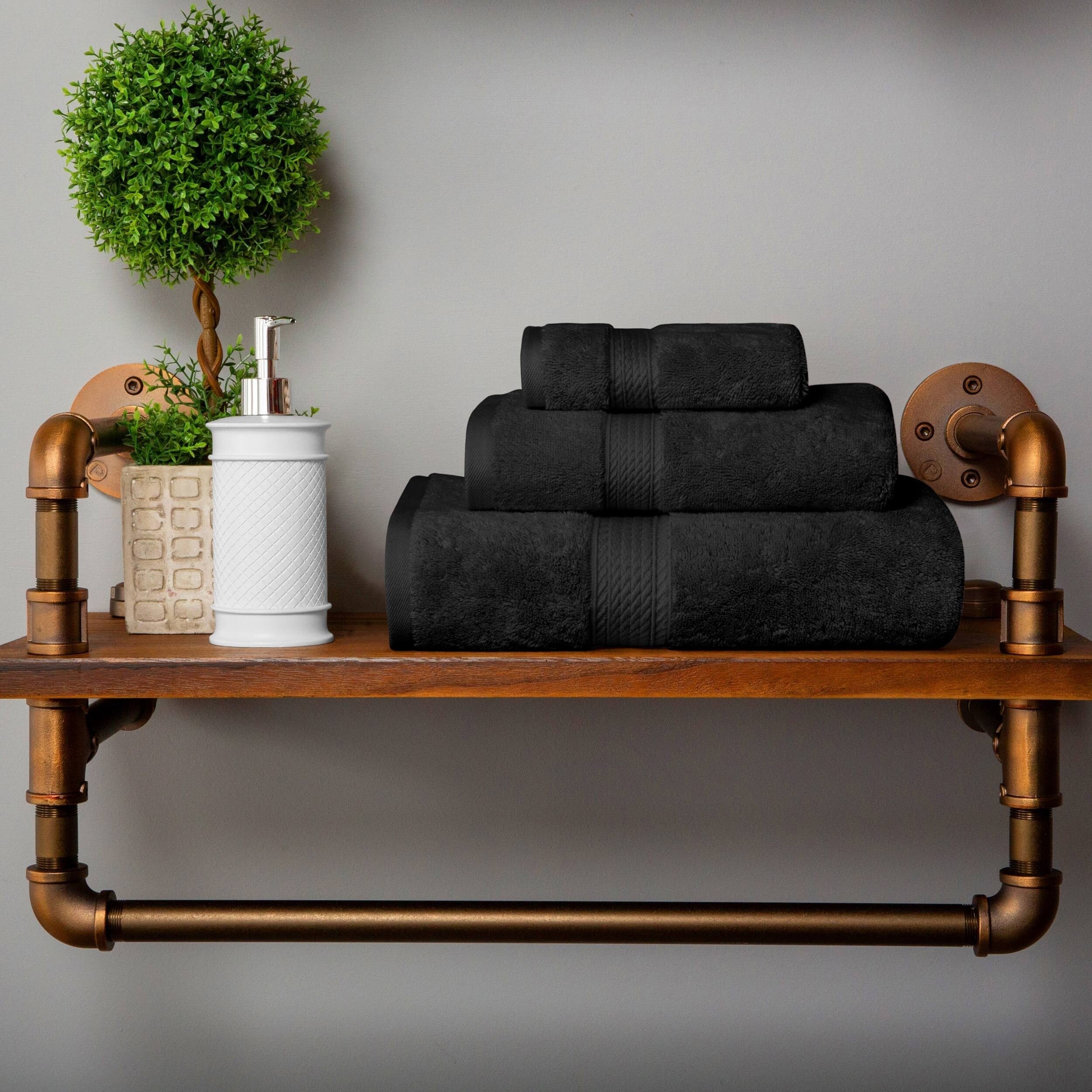 Ensemble de serviettes 3 pièces en coton égyptien épais de qualité supérieure