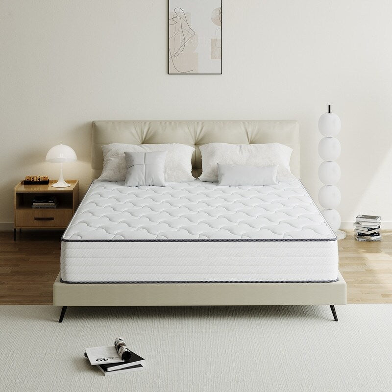 Matelas hybride SweDrea 8/12 po en mousse à mémoire de forme infusée de gel, ferme et moyennement ferme, rafraîchissant et respirant, certifié CertiPUR-US, SGS et OEKO-TEX