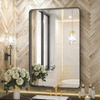 Miroir de salle de bain mural moderne avec cadre en métal TETOTE